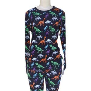 NWT Dapper Dinos: Women's Dino Skeleton Print Matching Family Pajama Set